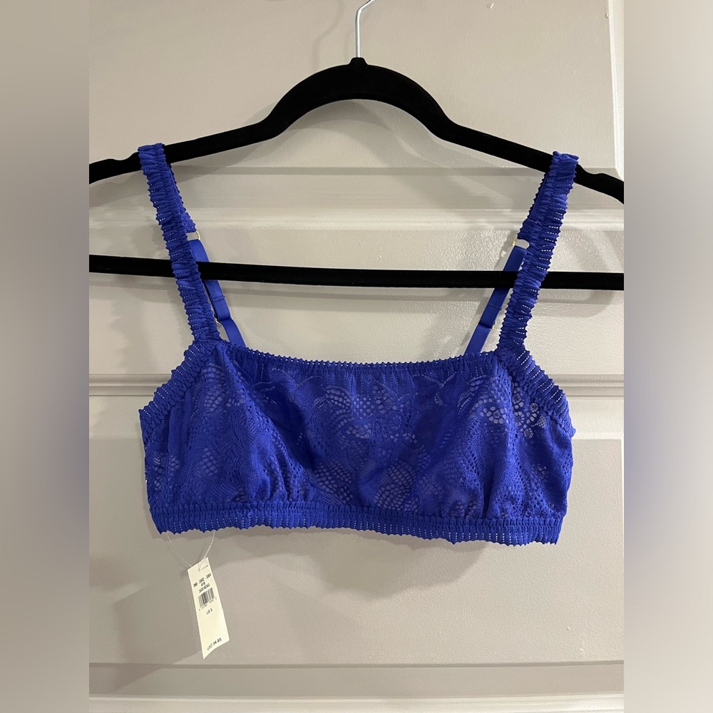 NWT aerie royal blue lace bralette size Small